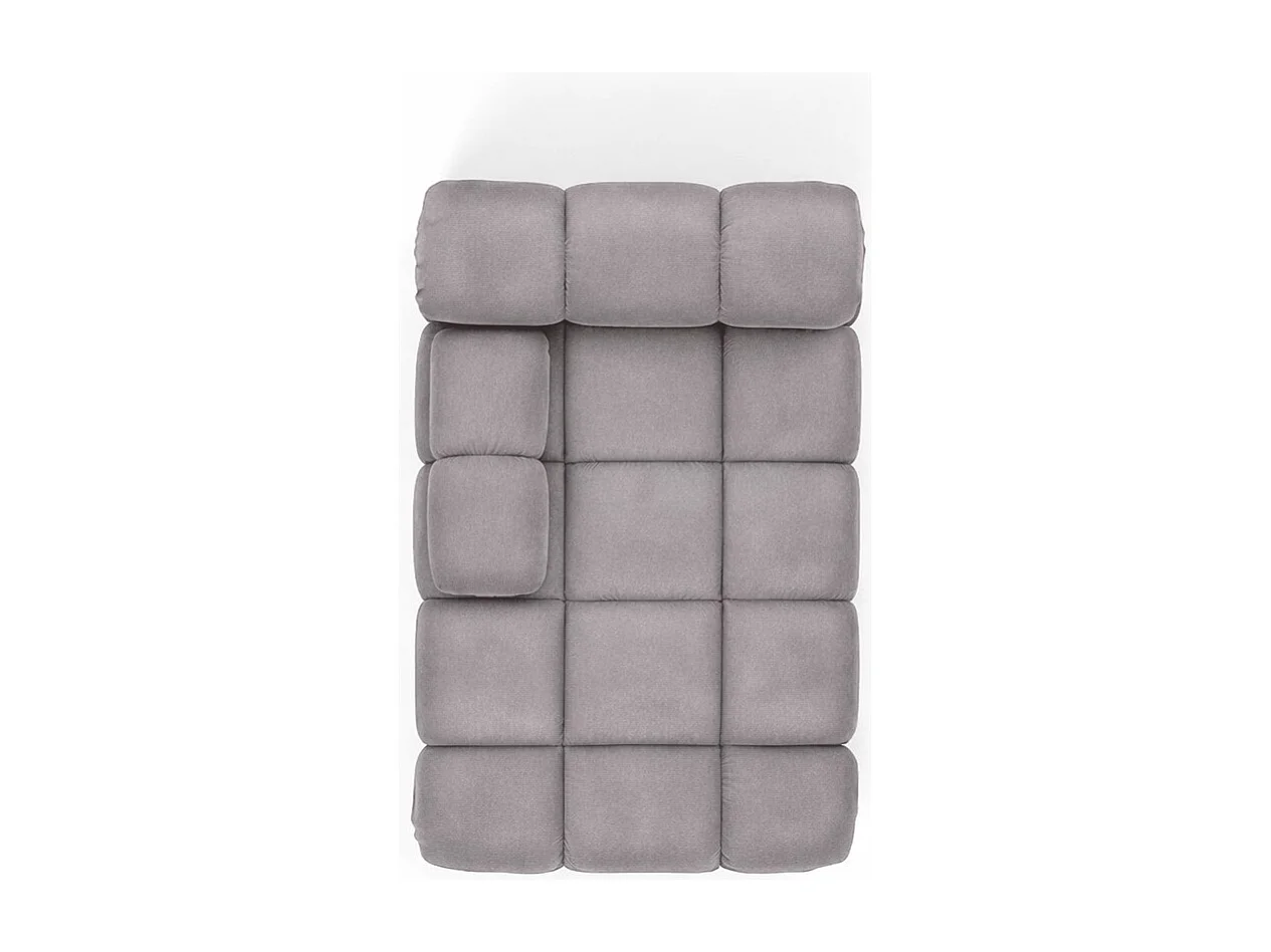 Méridienne modulaire, velours Salvador, Gris, Gauche, Selia