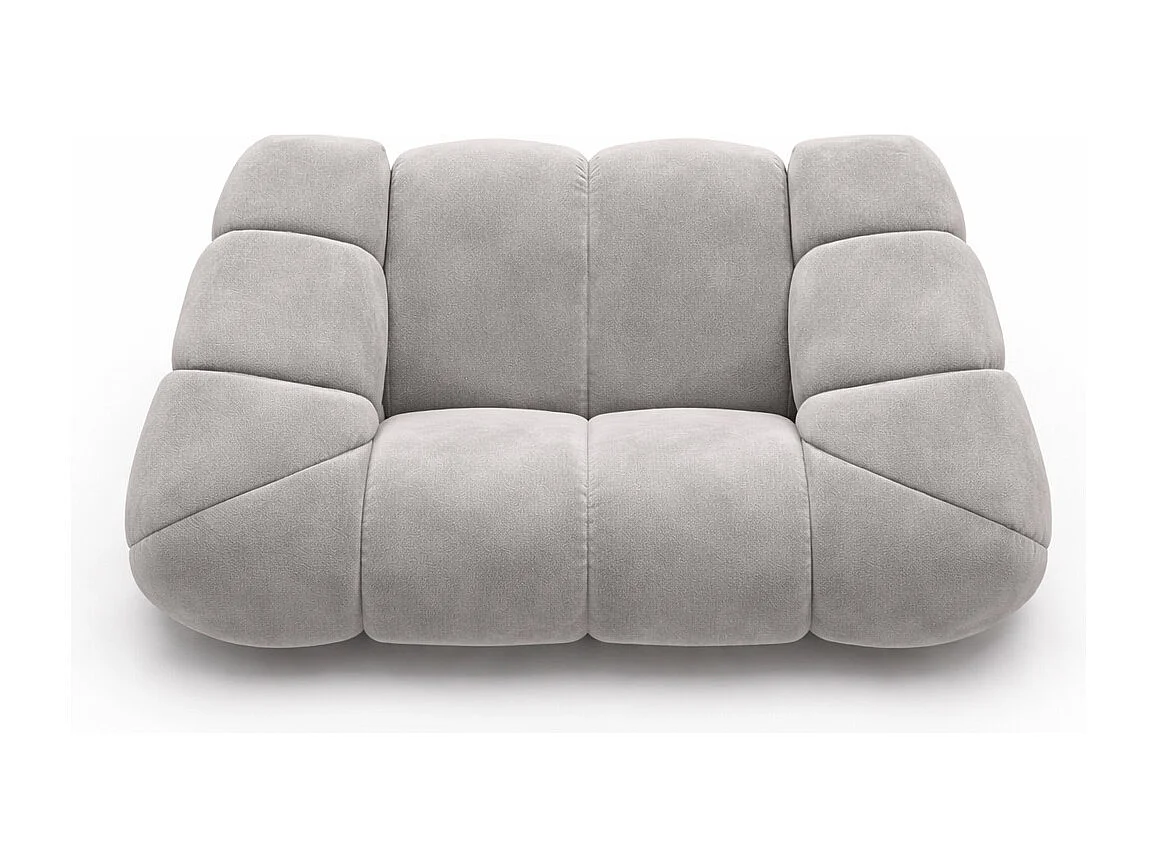 Fauteuil modulaire, tissu velours Bluvel, gris, CROISSANT