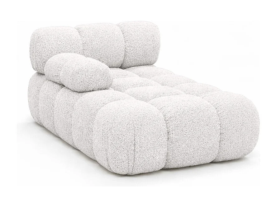 Méridienne modulaire, tissu bouclé Abriamo, Écru, Gauche, Selia