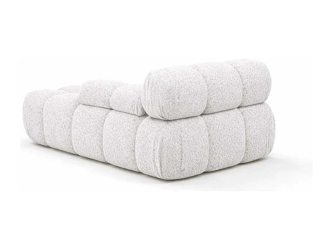 Méridienne modulaire, tissu bouclé Abriamo, Écru, Gauche, Selia