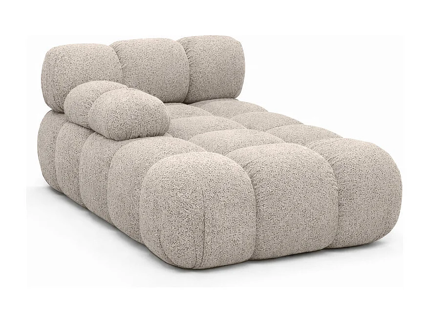 Méridienne modulaire, tissu bouclé Abriamo, Beige, Gauche, Selia