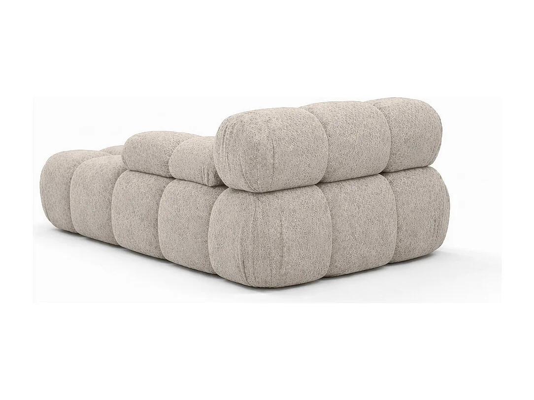 Méridienne modulaire, tissu bouclé Abriamo, Beige, Gauche, Selia