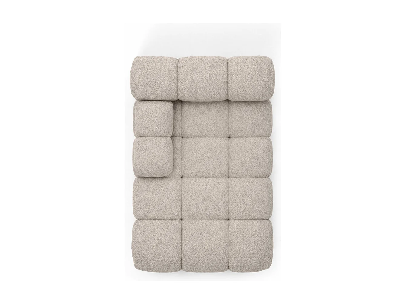 Méridienne modulaire, tissu bouclé Abriamo, Beige, Gauche, Selia