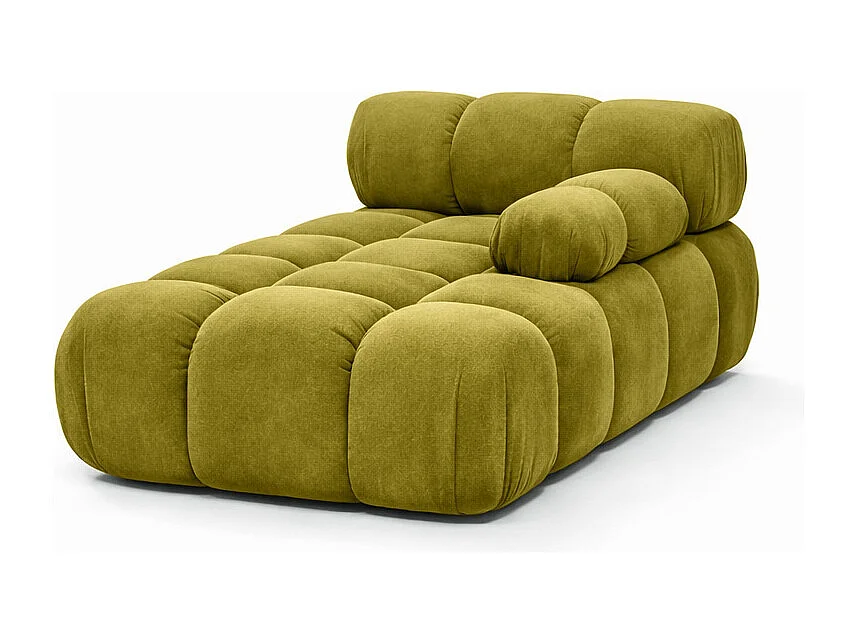 Méridienne modulaire, velours Salvador, Olive, Droite, Selia