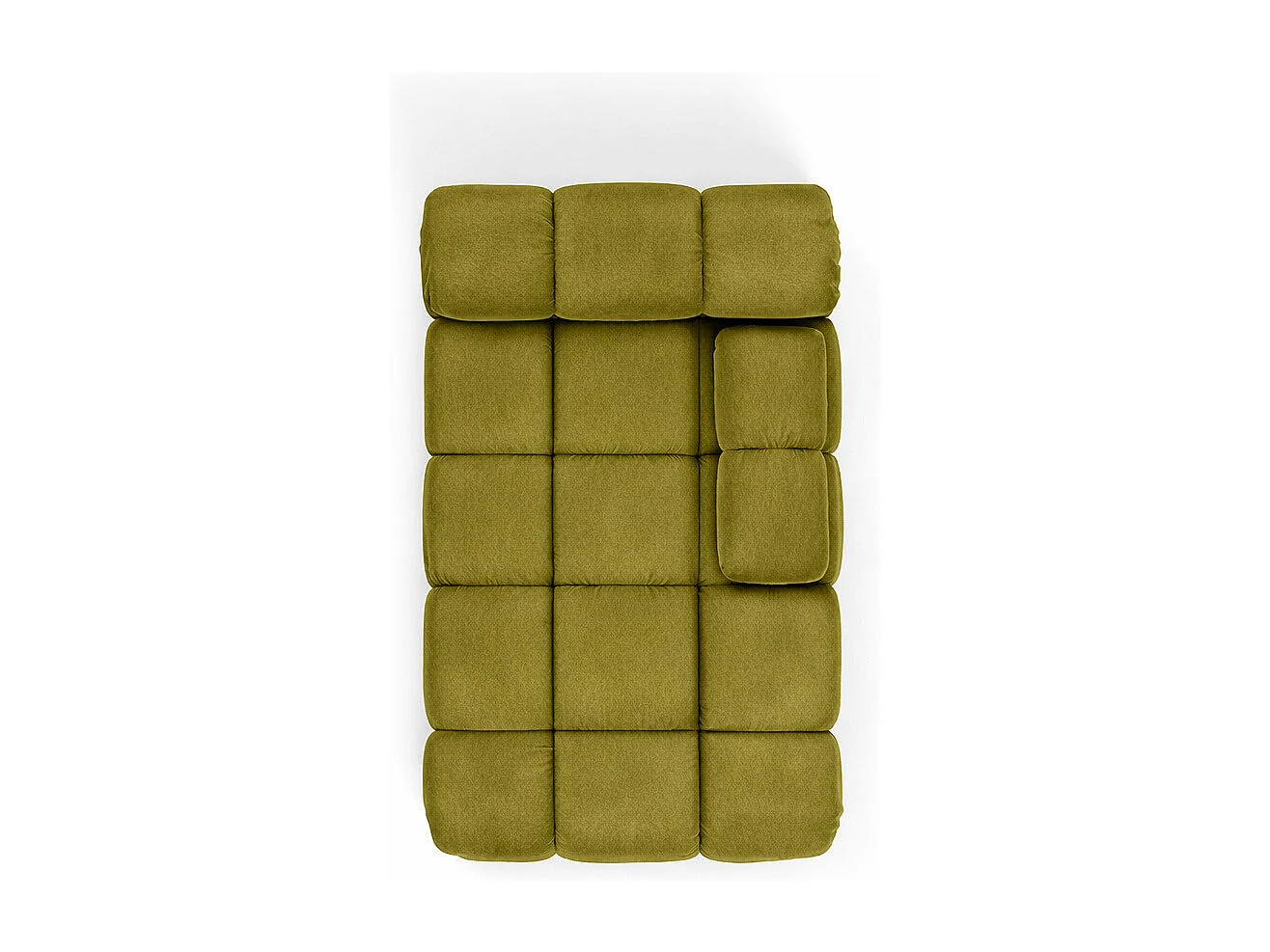 Méridienne modulaire, velours Salvador, Olive, Droite, Selia