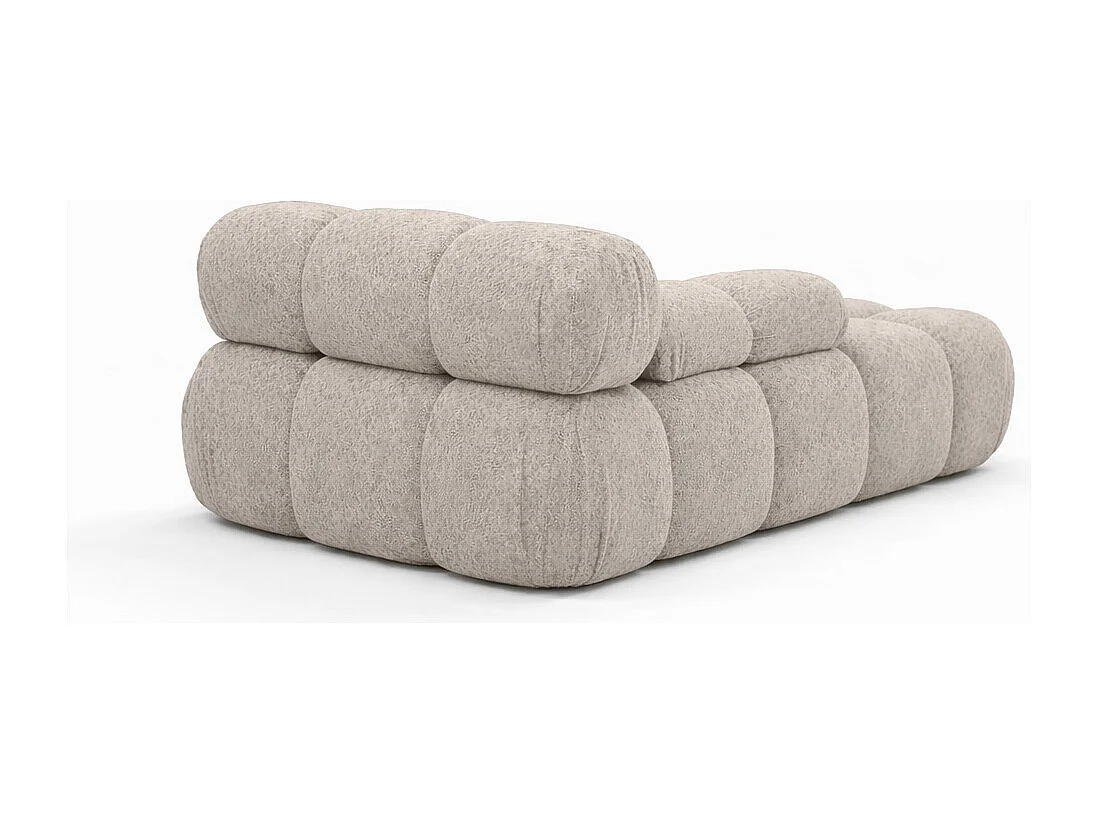 Méridienne modulaire, tissu bouclé Abriamo, Beige, Droite, Selia