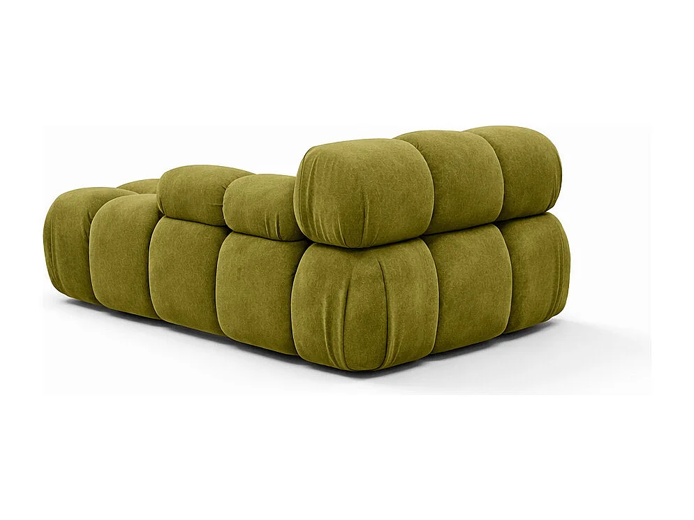 Méridienne modulaire, velours Salvador, Olive, Gauche, Selia