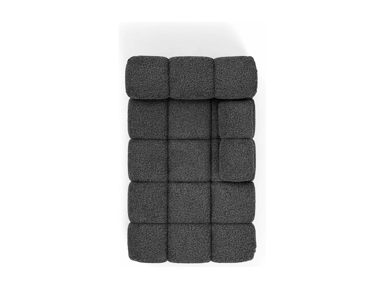 Méridienne modulaire, tissu bouclé Abriamo, Graphite, Droite, Selia