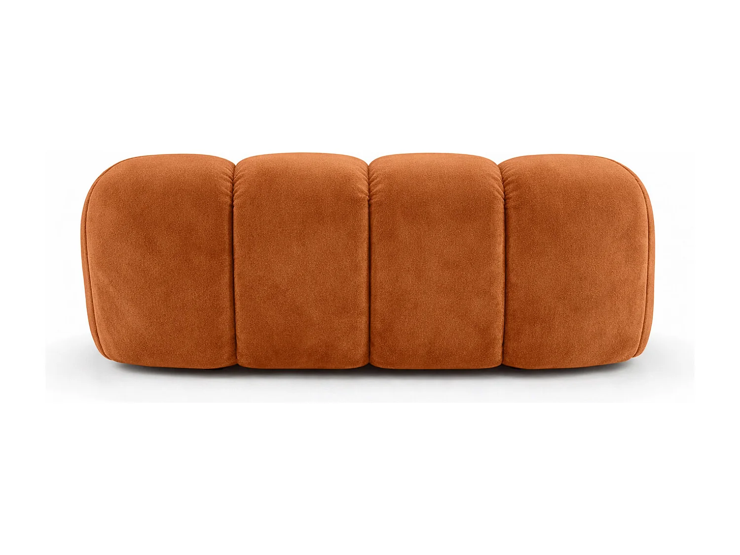 Fauteuil modulaire, tissu velours Bluvel, couleur cannelle, CROISSANT