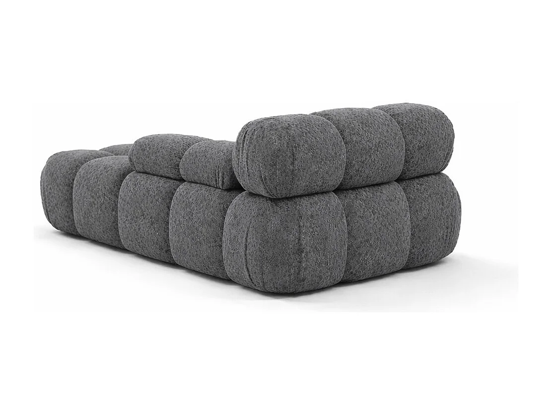 Méridienne modulaire, tissu bouclé Abriamo, Gris foncé, Gauche, Selia