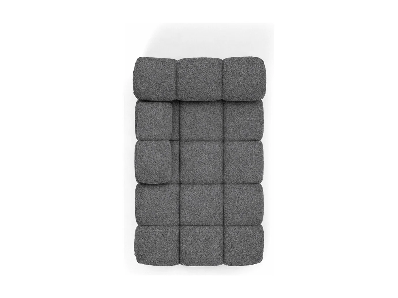 Méridienne modulaire, tissu bouclé Abriamo, Gris foncé, Gauche, Selia