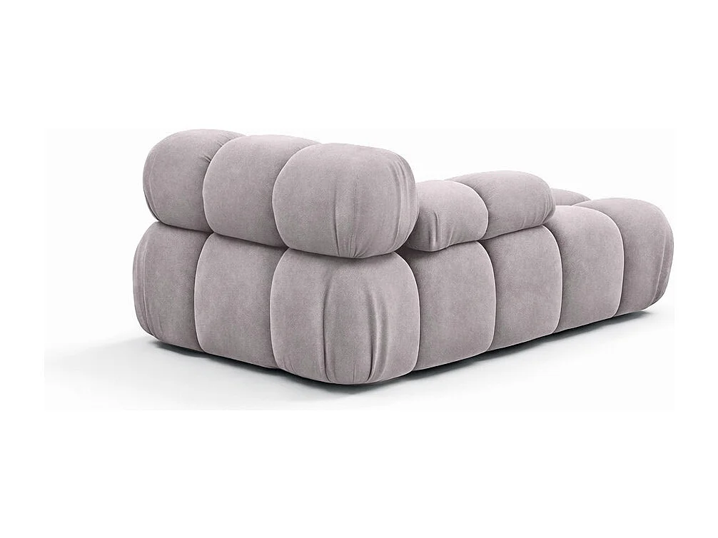 Méridienne modulaire, velours Salvador, Gris, Droite, Selia