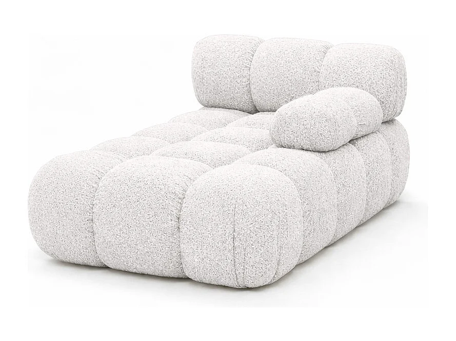 Méridienne modulaire, tissu bouclé Abriamo, Écru, Droite, Selia