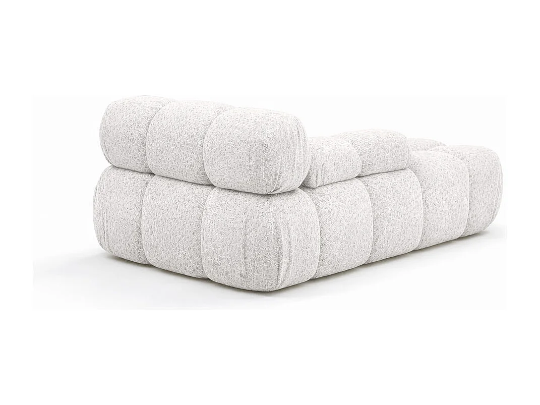 Méridienne modulaire, tissu bouclé Abriamo, Écru, Droite, Selia