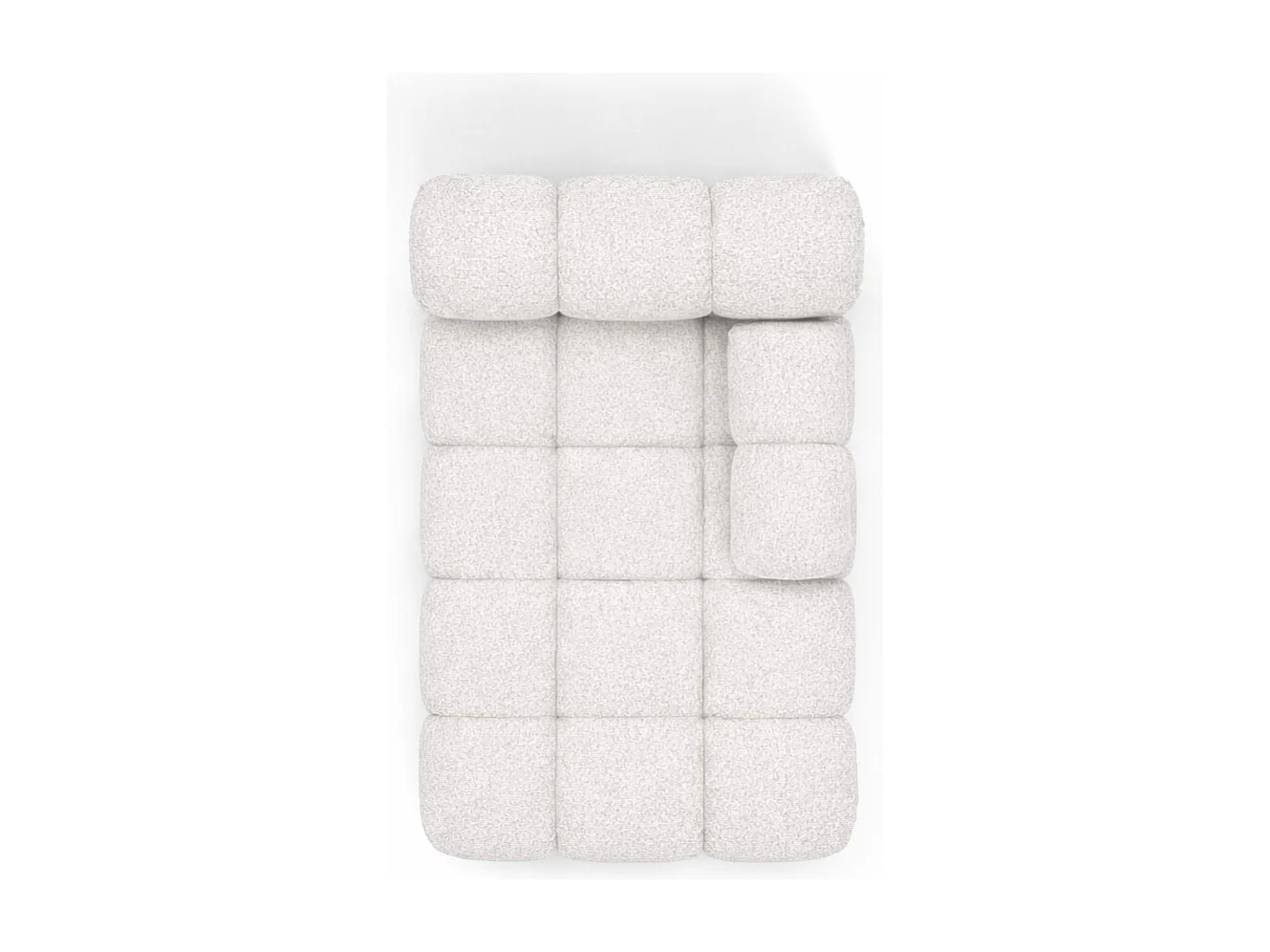 Méridienne modulaire, tissu bouclé Abriamo, Écru, Droite, Selia