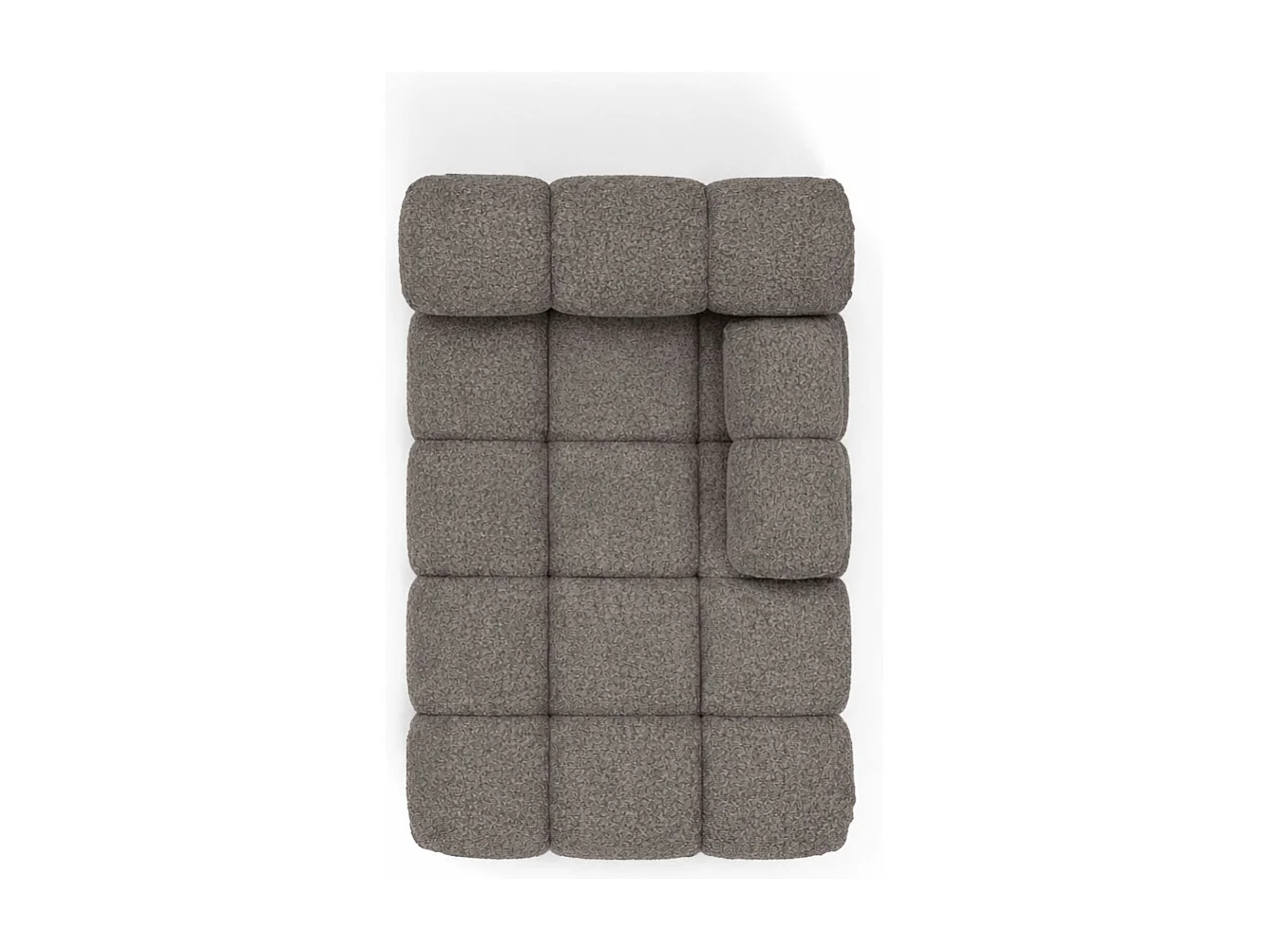 Méridienne modulaire, tissu bouclé Abriamo, Marron, Droite, Selia