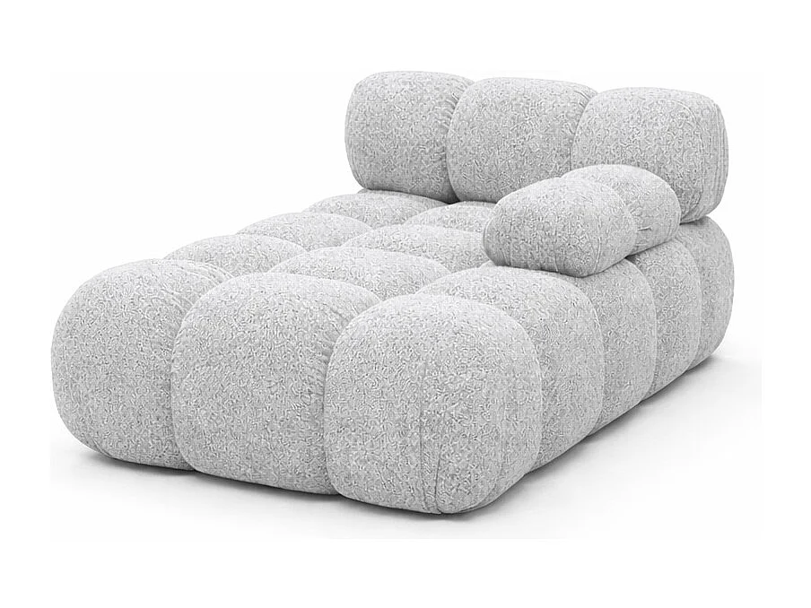 Méridienne modulaire, tissu bouclé Abriamo, Gris clair, Droite, Selia