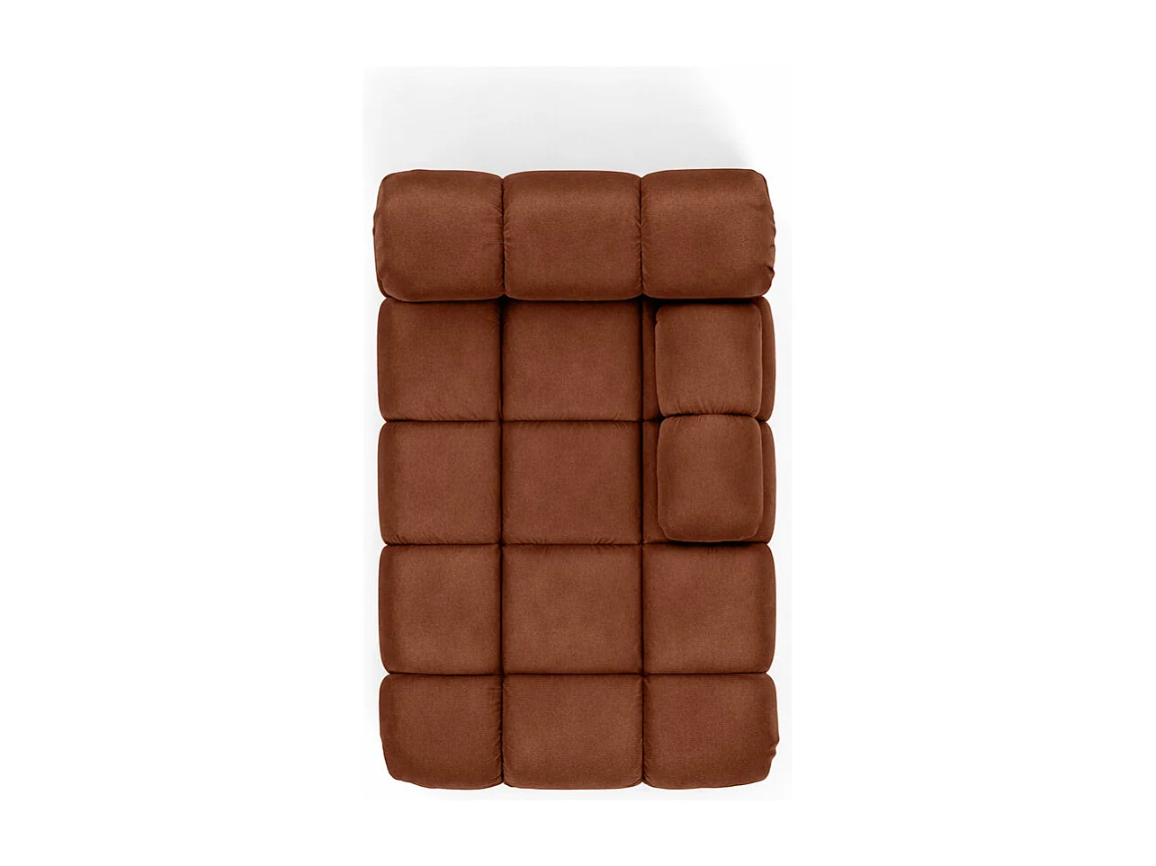 Méridienne modulaire, velours Salvador, Marron foncé, Droite, Selia