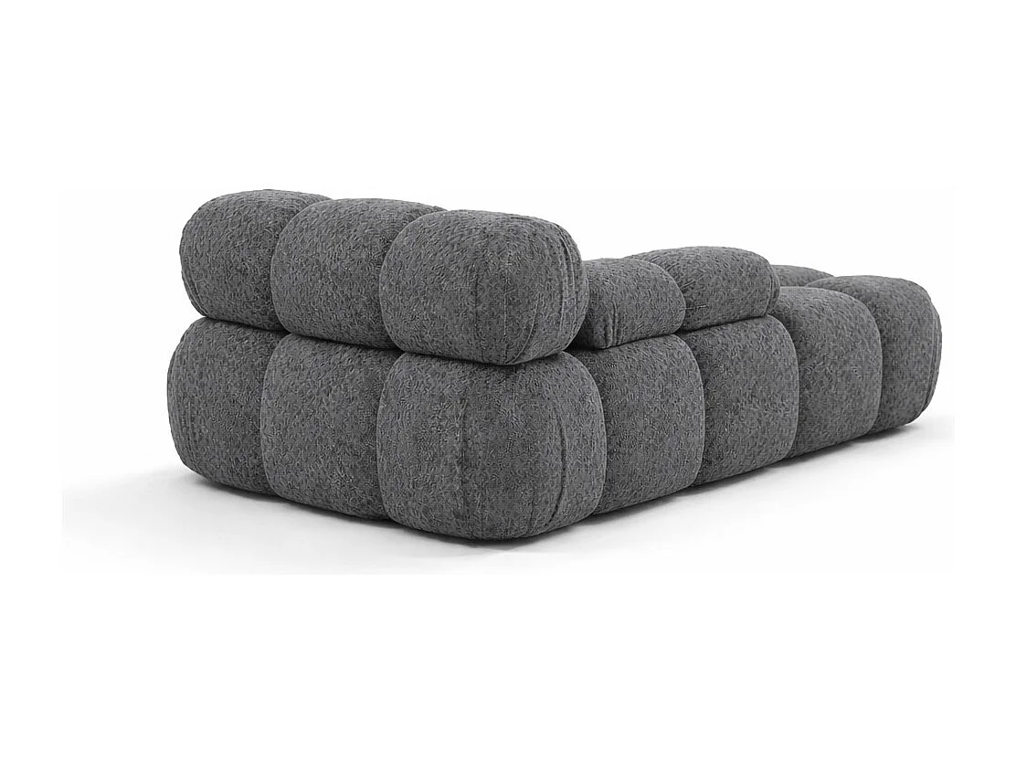 Méridienne modulaire, tissu bouclé Abriamo, Gris foncé, Droite, Selia