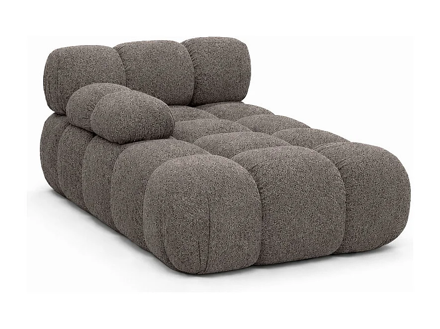 Méridienne modulaire, tissu bouclé Abriamo, Marron, Gauche, Selia