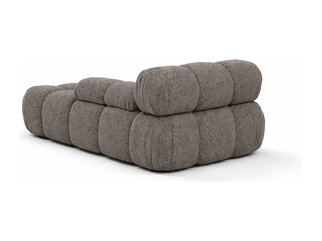 Méridienne modulaire, tissu bouclé Abriamo, Marron, Gauche, Selia