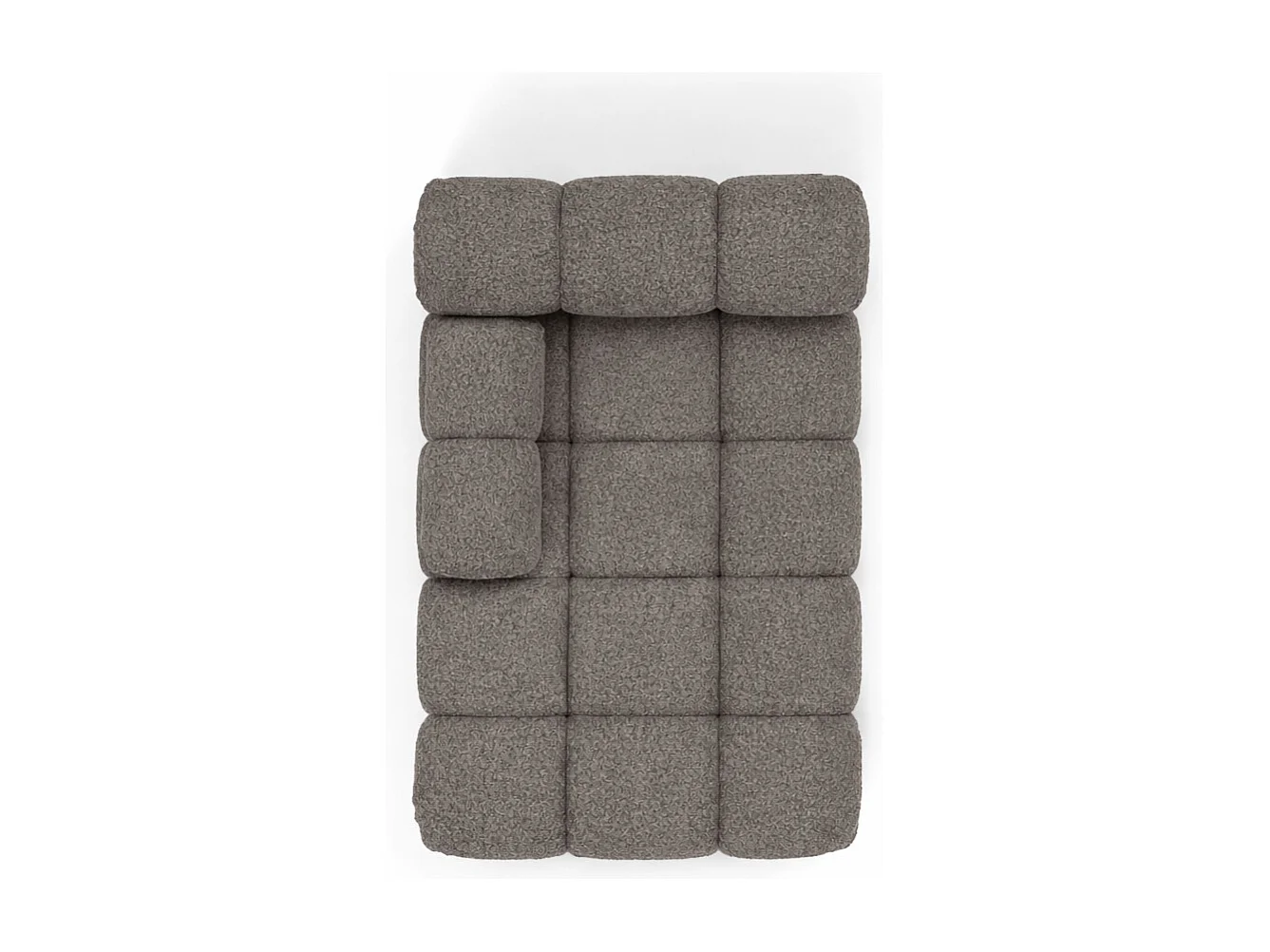 Méridienne modulaire, tissu bouclé Abriamo, Marron, Gauche, Selia