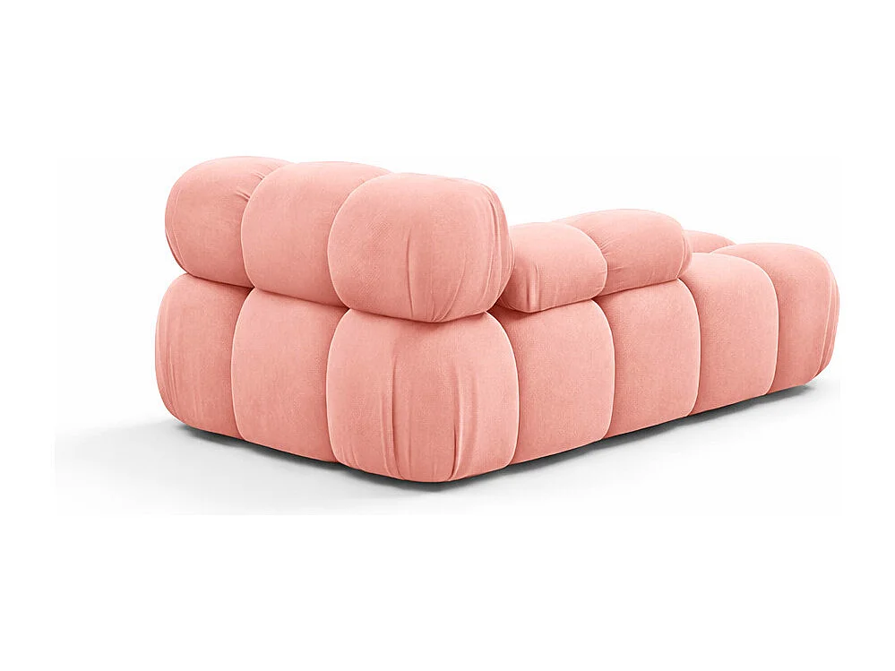 Méridienne modulaire, velours Salvador, Rose, Droite, Selia