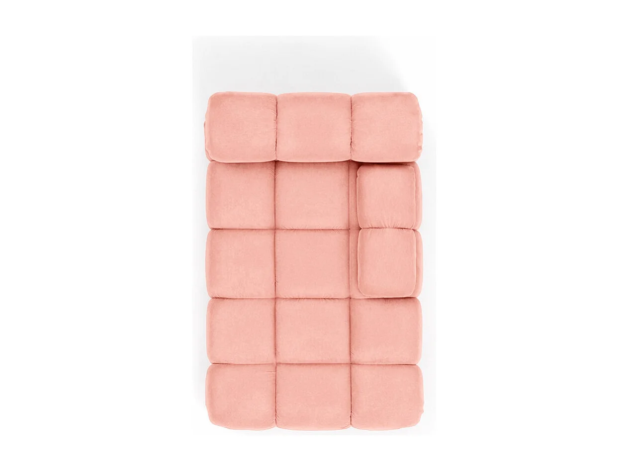 Méridienne modulaire, velours Salvador, Rose, Droite, Selia