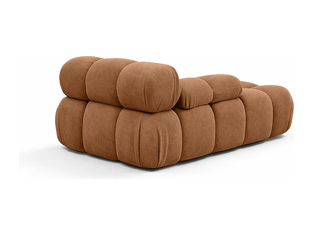 Méridienne modulaire, velours Salvador, Beige foncé, Droite, Selia