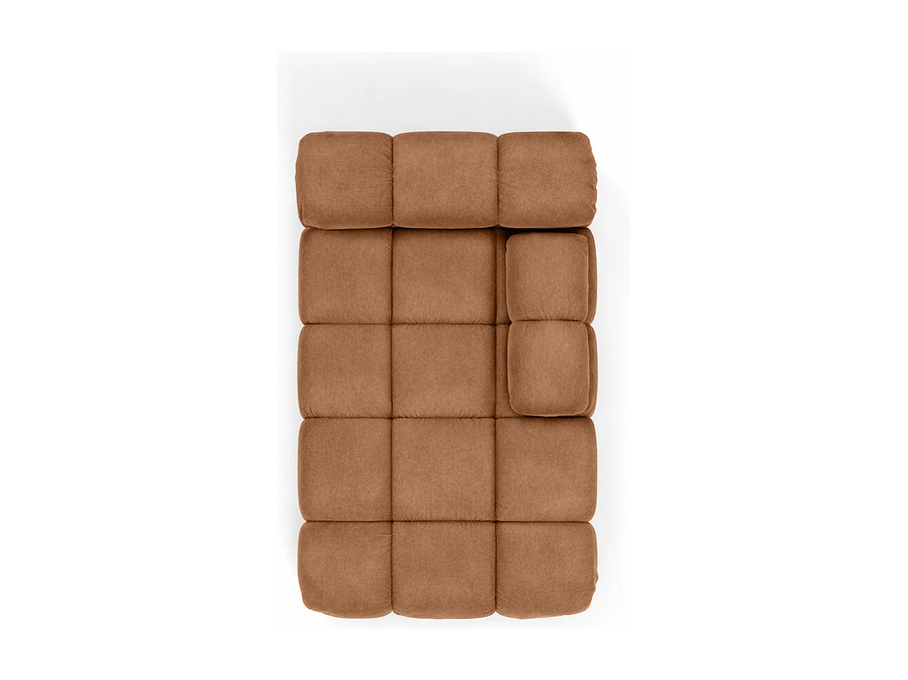 Méridienne modulaire, velours Salvador, Beige foncé, Droite, Selia