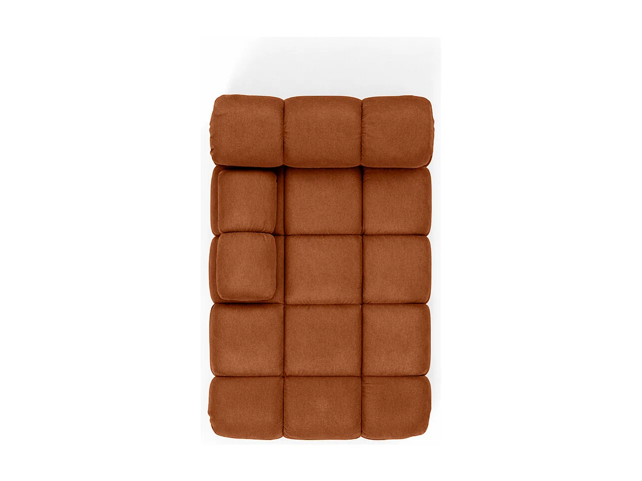 Méridienne modulaire, velours Salvador, Marron, Gauche, Selia