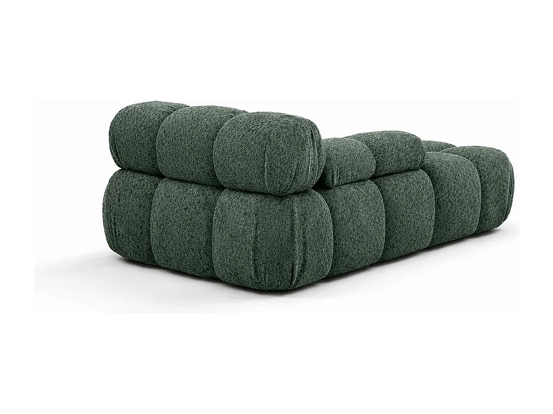 Méridienne modulaire, tissu bouclé Abriamo, Vert foncé, Droite, Selia