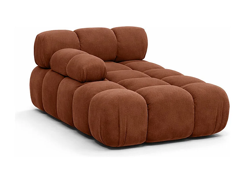 Méridienne modulaire, velours Salvador, Marron foncé, Gauche, Selia