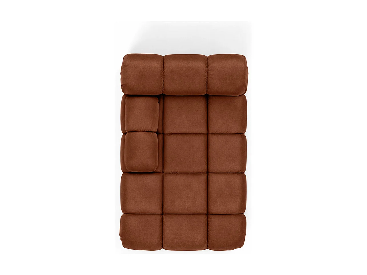 Méridienne modulaire, velours Salvador, Marron foncé, Gauche, Selia