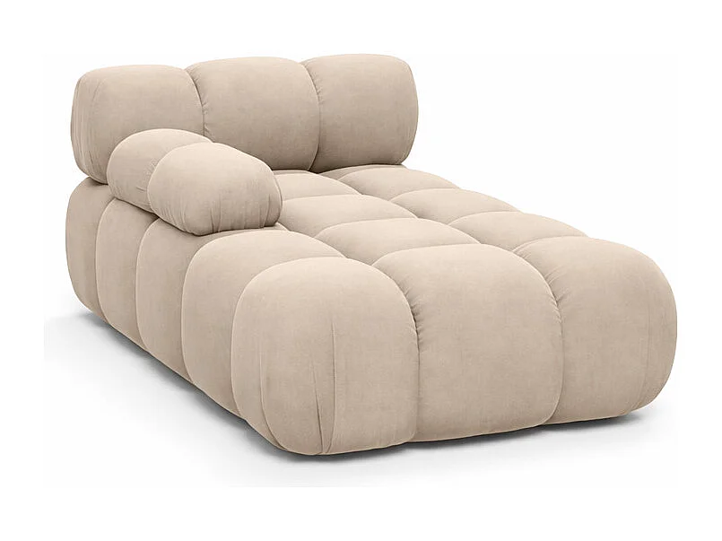 Méridienne modulaire, velours Salvador, Beige, Gauche, Selia