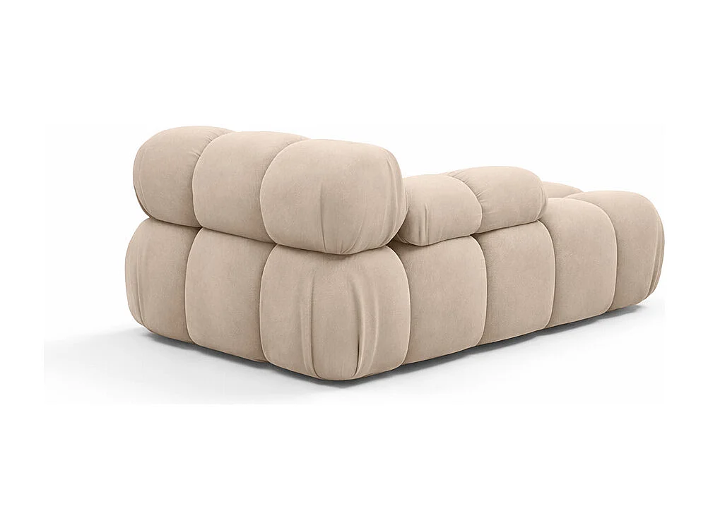 Méridienne modulaire, velours Salvador, Beige, Droite, Selia