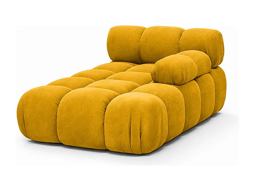 Méridienne modulaire, velours Salvador, Jaune, Droite, Selia