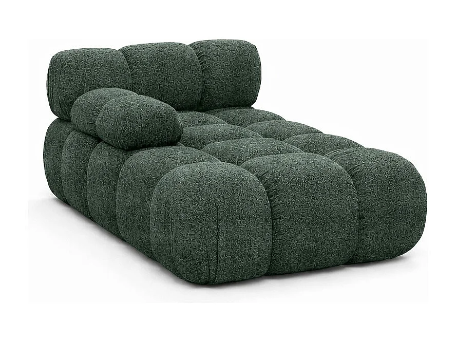 Méridienne modulaire, tissu bouclé Abriamo, Vert foncé, Gauche, Selia