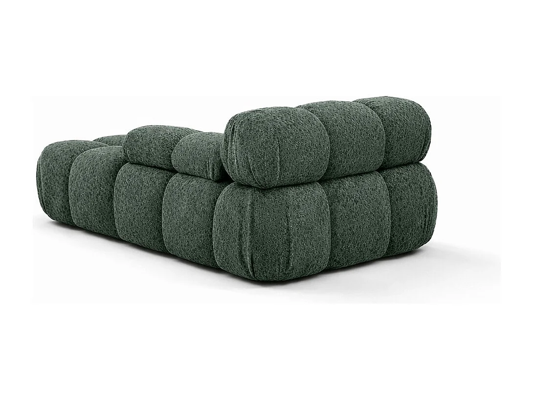 Méridienne modulaire, tissu bouclé Abriamo, Vert foncé, Gauche, Selia