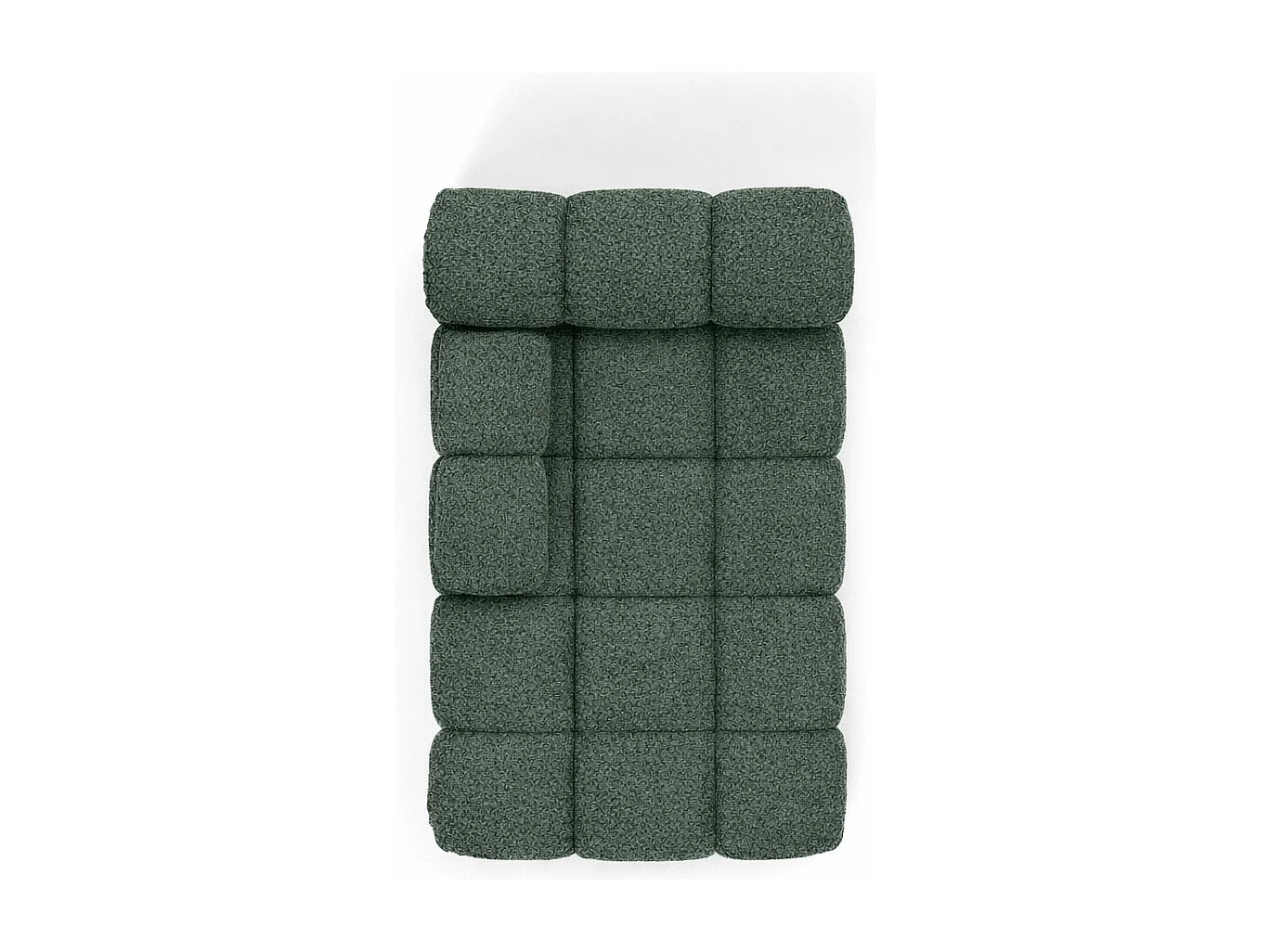 Méridienne modulaire, tissu bouclé Abriamo, Vert foncé, Gauche, Selia