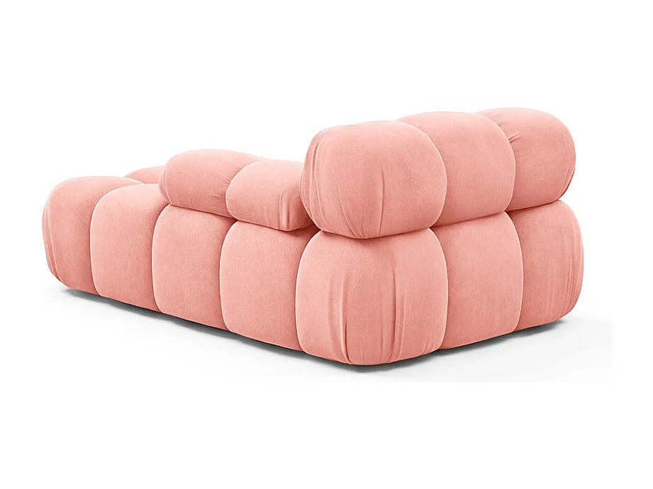 Méridienne modulaire, velours Salvador, Rose, Gauche, Selia