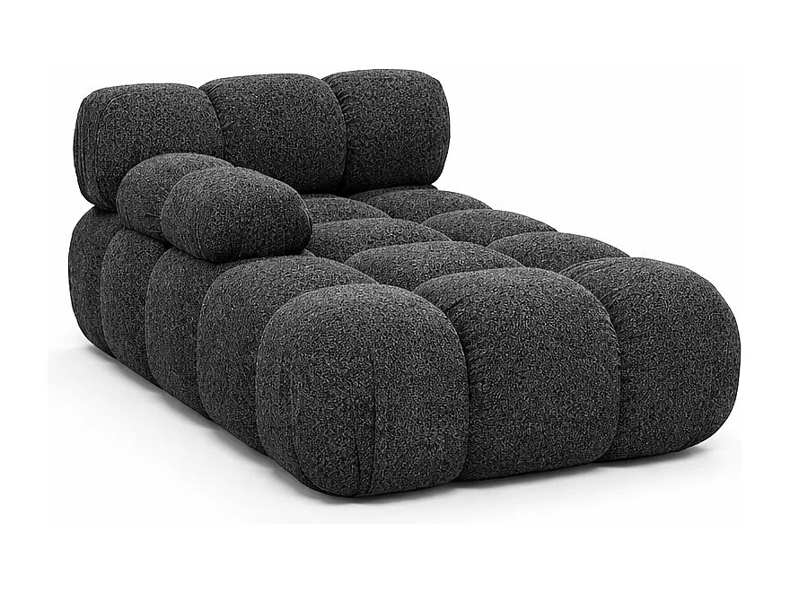 Méridienne modulaire, tissu bouclé Abriamo, Graphite, Gauche, Selia