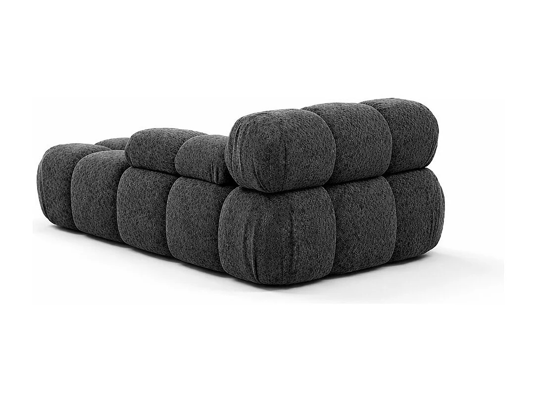 Méridienne modulaire, tissu bouclé Abriamo, Graphite, Gauche, Selia