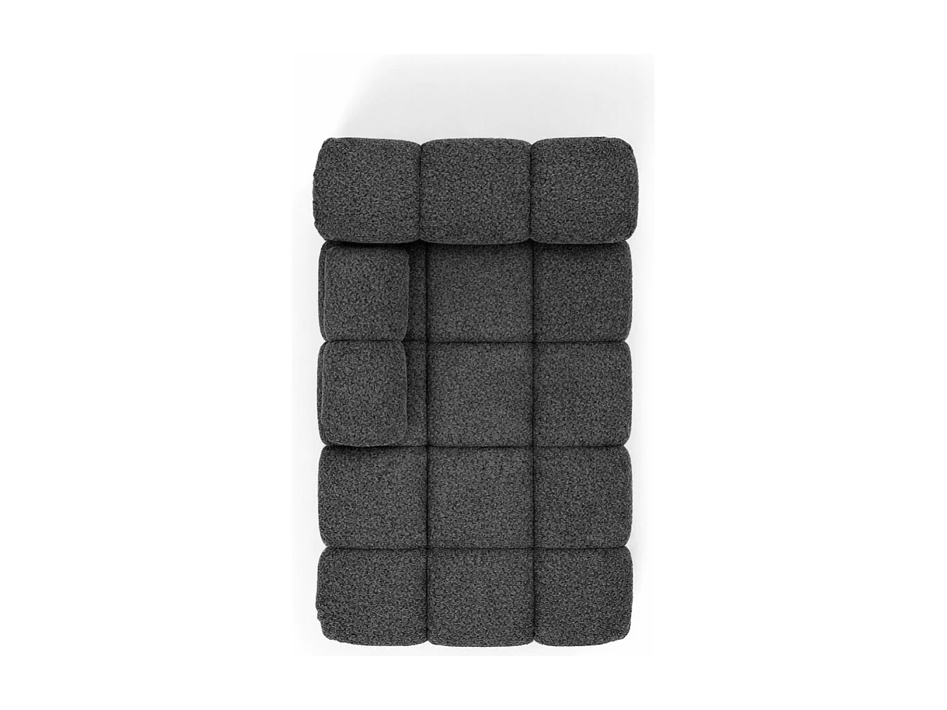 Méridienne modulaire, tissu bouclé Abriamo, Graphite, Gauche, Selia