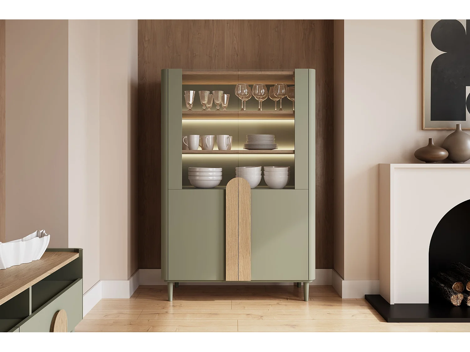 2-türiger Vitrinenschrank