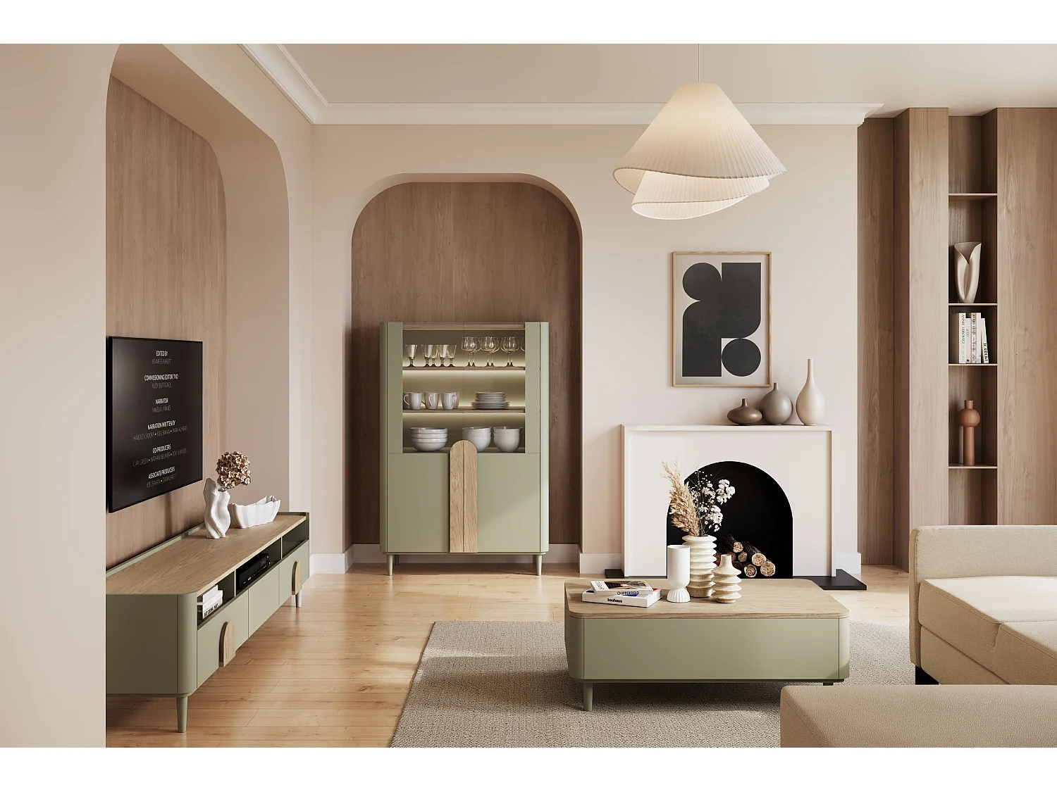 2-türiger Vitrinenschrank