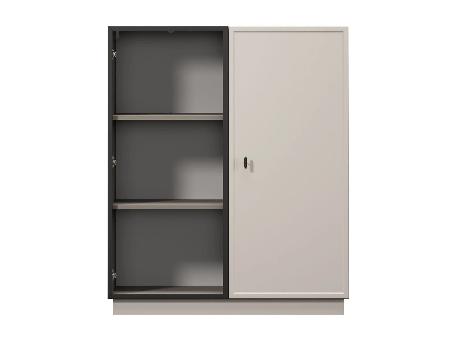 2-türige Vitrine mit integrierter LED-Beleuchtung, Kaschmir, 100 x 45 cm