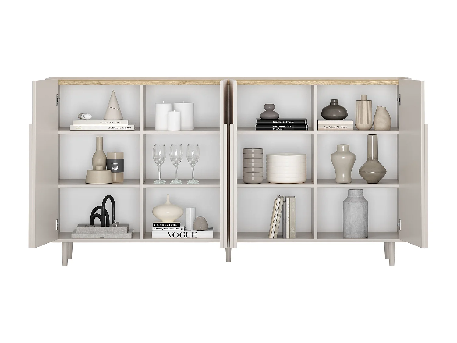 Buffet 4 portes 8 étagères