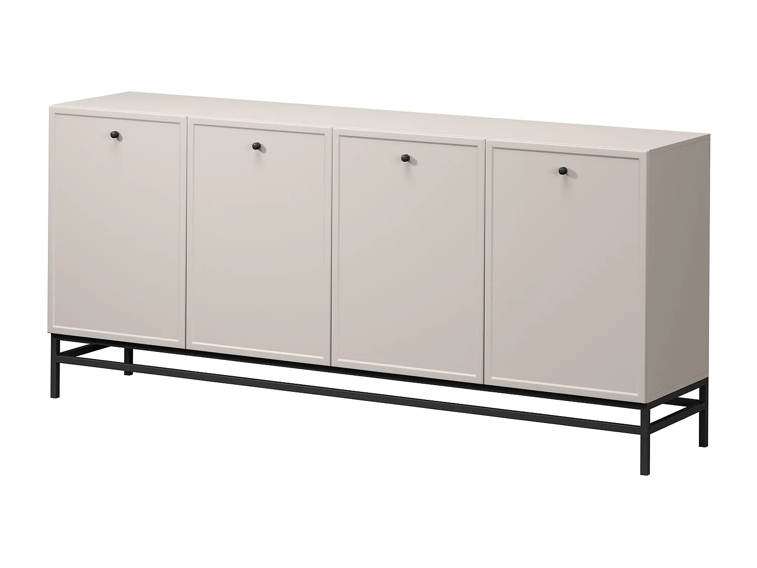 Buffet à 2 portes et 3 tiroirs avec poignées dorées, 150 x 45 cm