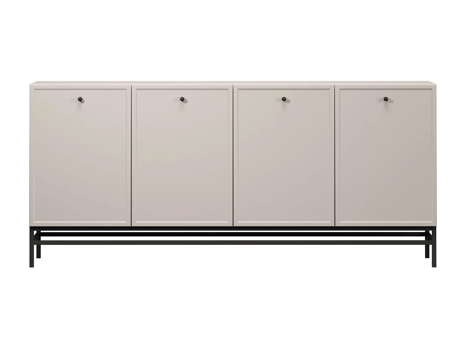 Buffet à 2 portes et 3 tiroirs avec poignées dorées, 150 x 45 cm